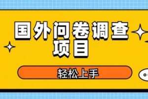 国外问卷调查项目，日入300+，在家赚美金【揭秘】