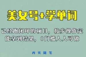 《美女号+学单词》玩法，信息差而已课程拆开揉碎了和大家去讲(教程+素材)【揭秘】