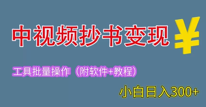 2023中视频抄书变现(附工具+教程),一天300+,特别适合新手操作的副业(揭秘)