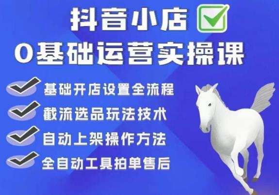 白马电商·0基础抖店运营实操课,基础开店设置全流程,截流选品玩法技术