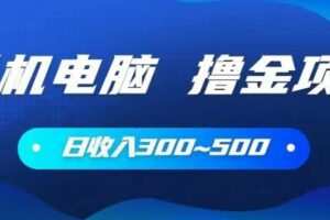 手机和电脑都可以撸金的项目，日收入300~500【揭秘】