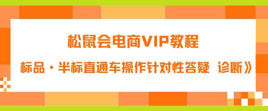 松鼠会电商VIP教程:松鼠《付费推广标品·半标直通车操作针对性答疑&诊断》