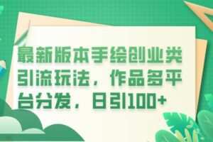 最新版本手绘创业类引流玩法，作品多平台分发，日引100+创业粉【揭秘】