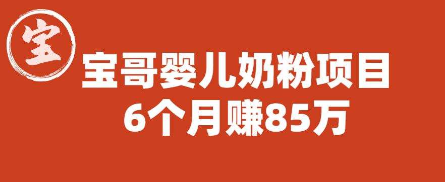 宝哥婴儿奶粉项目,6个月赚85w【图文非视频】【揭秘】