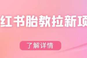 小红书胎教网盘拉新项目，可在私域变现两次（作品制作教程+素材）