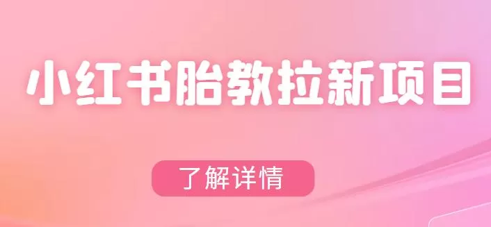 小红书胎教网盘拉新项目，可在私域变现两次（作品制作教程+素材）