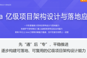 Java 亿级项目架构设计与落地应用