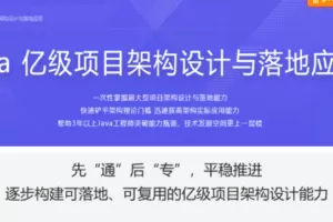 Java 亿级项目架构设计与落地应用