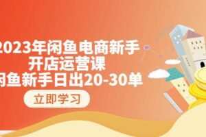2023年闲鱼电商新手开店运营课：闲鱼新手日出20-30单（18节-实战干货）
