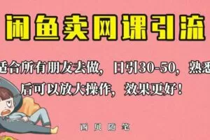 外面这份课卖698，闲鱼卖网课引流创业粉，新手也可日引50+流量【揭秘】