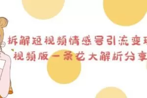 拆解短视频情感号引流变现项目，视频版一条龙大解析分享给你