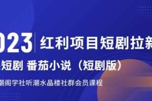 2023红利项目短剧拉新，听潮阁学社月入过万红果短剧番茄小说CPA拉新项目教程【揭秘】