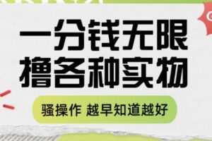 一分钱无限撸实物玩法，让你网购少花冤枉钱【揭秘】