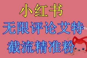 小红书无限评论艾特截流精准粉（软件+教程）