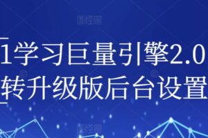 从0-1学习巨量引擎2.0，全面玩转升级版后台设置实操