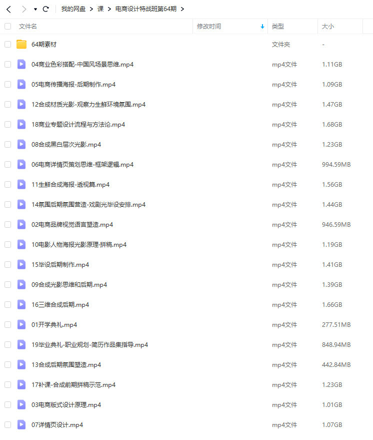 电商设计特战班第64期2021年【画质高清有素材】