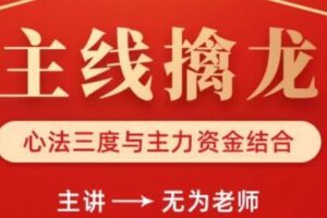 无为老师·主线擒龙第2期(9月份)，价值9999元