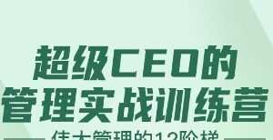 壹创新商学-王晓芳 伟大管理的12级阶梯