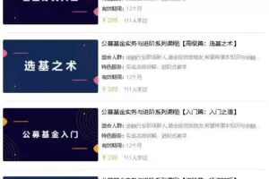 高顿金融学院：公募基金实务与进阶系列课程(入门/初级/高级/进阶)