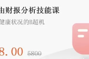 微淼商学院：财务自由财报分析技能课 读懂企业健康状况的B超机