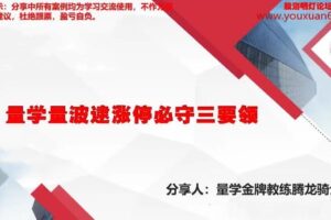 量学云讲堂腾龙骑士张宇量学第六期