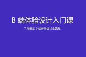B 端体验设计入门课