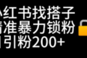 小红书找搭子暴力精准锁粉+引流日引200+精准粉