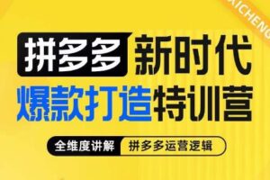 玺承·拼多多新时代爆款打造特训营，全维度讲解拼多多运营逻辑