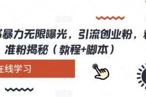 小红书暴力无限曝光，引流创业粉，精准粉揭秘（教程+脚本）