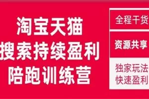 2023未见【無山】淘宝天猫搜索持续盈利陪跑训练营，独家玩法，快速盈利