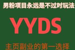 YYDS男粉项目永远是不过时玩法，主业副业的第一选择【揭秘】