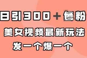 日引300＋男粉，美女视频最新玩法，发一个爆一个【揭秘】