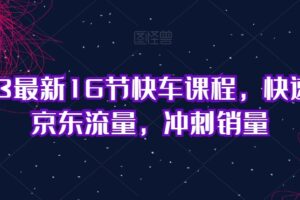 2023最新16节快车课程，快速提升京东流量，冲刺销量