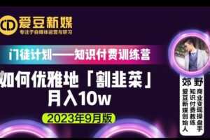 爱豆新媒：如何优雅地「割韭菜」月入10w的秘诀（2023年9月版）