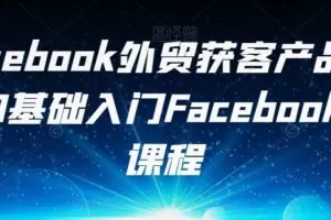 Facebook外贸获客产品出海，0基础入门Facebook营销课程