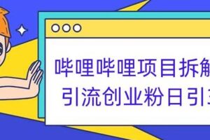 哔哩哔哩项目拆解引流创业粉日引300+小白可轻松上手【揭秘】