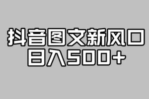 抖音图文最新风口，流量扶持非常高，日入500+【揭秘】