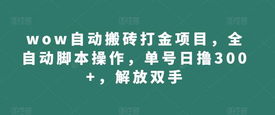 wow自动搬砖打金项目,全自动脚本操作,单号日撸300+,解放双手【揭秘】