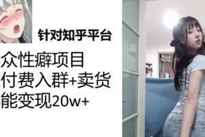 一个月入袋3w，知乎小众性癖项目，Lsp的钱才是最好赚的【揭秘】