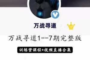 淘股吧万战寻道1至7期智能战法+直播视频+修炼手册收集整理