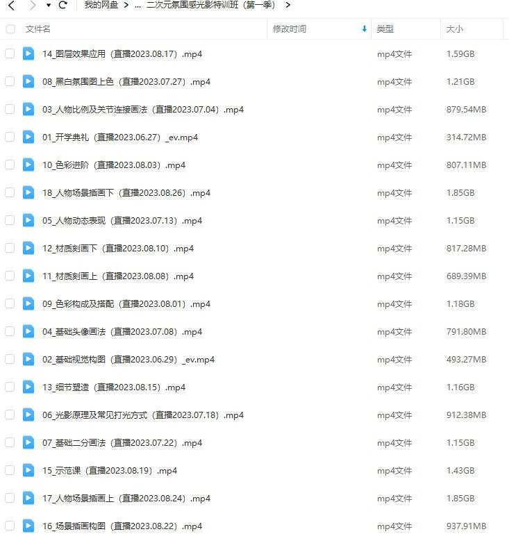 一颗大脆桃2023二次元氛围感光影特训班第1季【画质还行只有视频】