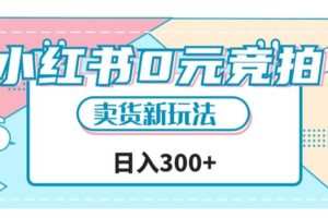 小红书0元竞拍，文玩卖货新玩法，一天轻松300+【揭秘】