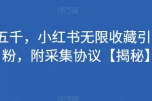 价值五千，小红书无限收藏引流创业粉，附采集协议【揭秘】
