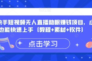 抖音快手短视频无人直播助眠赚钱项目，小白也能快速上手（教程+素材+软件）