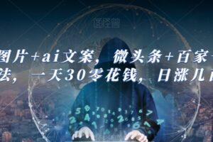 ai图片+ai文案，微头条+百家号新玩法，一天30零花钱，日涨几百粉