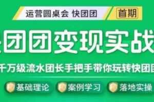 快团团变现实战营，千万级流水团长带你玩转快团团