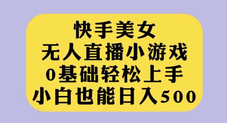 快手美女无人直播小游戏,0基础轻松上手,小白也能日入500【揭秘】