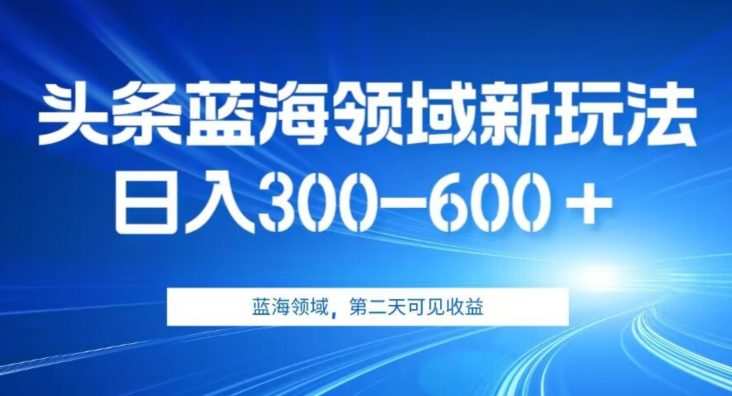 AI头条野路子蓝海领域新玩法2.0,日入300-600+,附保姆级教程【揭秘】