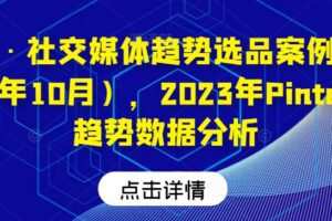 阿甘·社交媒体趋势选品案例（更新23年10月），2023年Pinterest趋势数据分析
