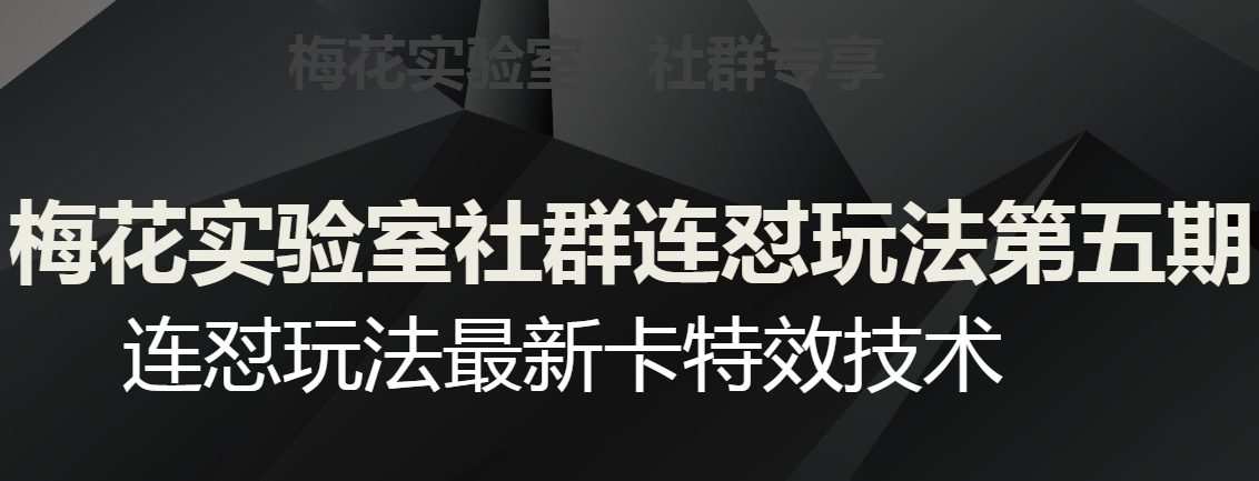 梅花实验室社群连怼玩法第五期,视频号连怼玩法最新卡特效技术